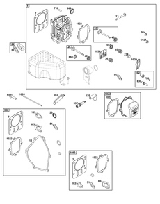 Cylinder Head Group Diagram and Parts List for 12T102-0061-F8  Briggs and Stratton Engine